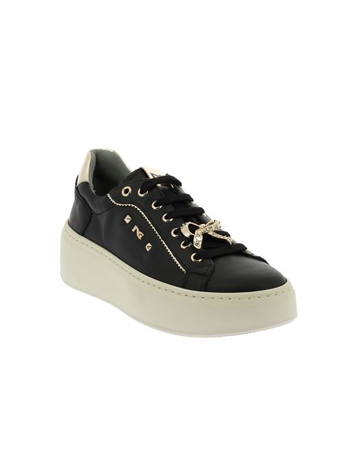 sneakers da donna in pelle nera con charm NERO GIARDINI | I411621D100